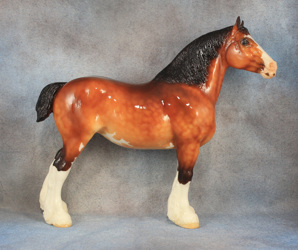 Lot 12 - Glossy Dappled Bay Clydesdale Mare (mold #83)